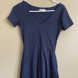 Navy and White Polka Dot Skater Dress